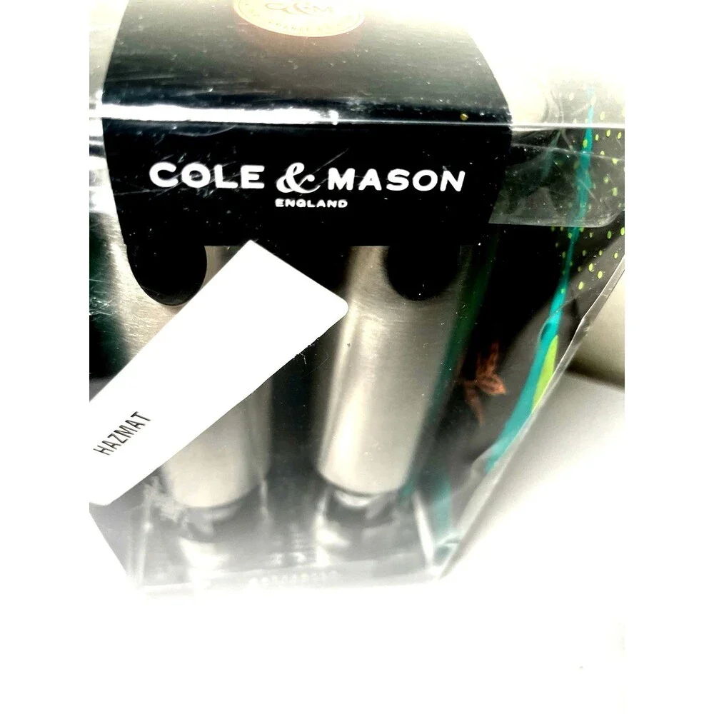 Cole & Mason Battersea Electric Salt & Pepper Mill Set Stainless Steel -New